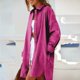 thumbnail image 4 of Puntoco Otoño Mujer Moda Solapa Botón Casual Manga Larga Dividido Sobre Tamaño Cuello Abrigo Puntoco Puntoco-1, 4 of 9