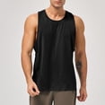 thumbnail image 4 of Men's Tank Tops 2XL Cotton Blend Solid Color Breathable Fashionable Round Neck Sleeveless Tank, 4 of 8