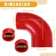 thumbnail image 4 of 1 acoplador universal de manguera de silicona con codo de 90 grados de diámetro interior de 2,48 pulgadas a diámetro interior de 2,99 pulgadas, manguera de tubería de admisión de intercooler turbo para coche, silicona roja Unique Bargains Manguera de silicona para intercooler, 4 of 8