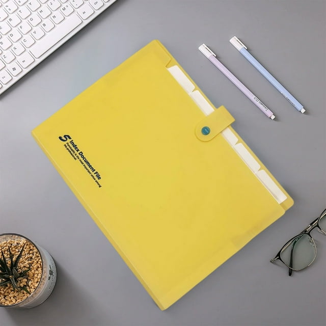 A4 Expanding File Folder 5 Pockets Accordion Document Organizer Plastic Multi Layer File Bag For Office Assorted Colors