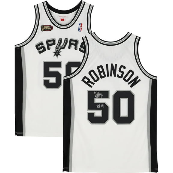 David Robinson San Antonio Spurs Autographed White Mitchell & Ness 1998-1999 Authentic Jersey with "HOF 09" Inscription - Fanatics Authentic Certified