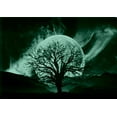 thumbnail image 2 of Startonight Canvas Wall Art Black and White Abstract Big Moon and Old Tree, Dual View Surprise Artwork Modern Framed Ready to Hang Wall Art 100% Original Art Painting 23.62 X 35.43 inch, 2 of 9