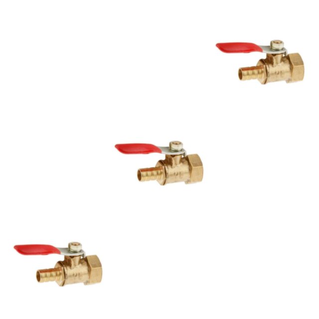 ZheElen Versatile Threaded Brass Ball Valve for Multiple Uses 16mm 8mm Red 3Set