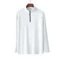 thumbnail image 3 of OGLCCG Men's UPF 50+ Sun Shirts 1/4 Zip Zip Long Sleeve UPF 50+ Sun Protection Lightweight Quick Dry Golf Shirts Outdoor Running Rash Guard T-Shirts,L,White, 3 of 6
