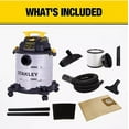 thumbnail image 2 of Stanley 6 Gallon Wet/Dry Vacuum 5.0- Peak HP Stainless Steel, 2 of 7