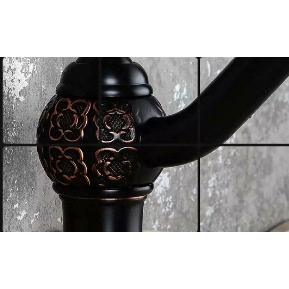 SimplyCopper 13" Clayborne Oil Rubbed Bronze Bathroom Faucet with Copper Design - 13' X 11" X 7"