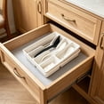 thumbnail image 5 of Lenkho Plastic Kitchen Drawer Silverware Organizer, Adjustable Utensil Divider Tray, Cutlery Storage Holder for Spoons, Forks, Knives, Chopsticks, 5 of 6