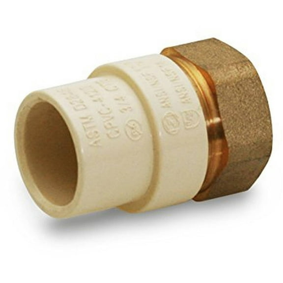 Supply Giant BRCPF114-NL 1-1/4" Lead Free Adapter Fitting with a Brass Female and a CPVC Connect
