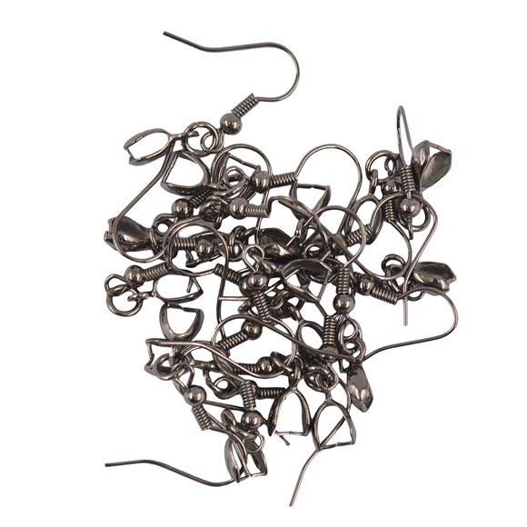 simhoa 20 Fil d'Oreille Français en Laiton Crochet à Pincement Boucle d'Oreille Bijoux Bricolage Fabrication Finding4 Noir