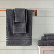 Hawmam Linen Grey Bath Towels 4-Pack - 100% Turkish Cotton, 27 x 54, Soft, Plush, Quickdry, High Absorbent, Low Lint - Towels for Bathroom, College Dorm Essentials, Spa, Gym, Airbnb - 4 Piece Set