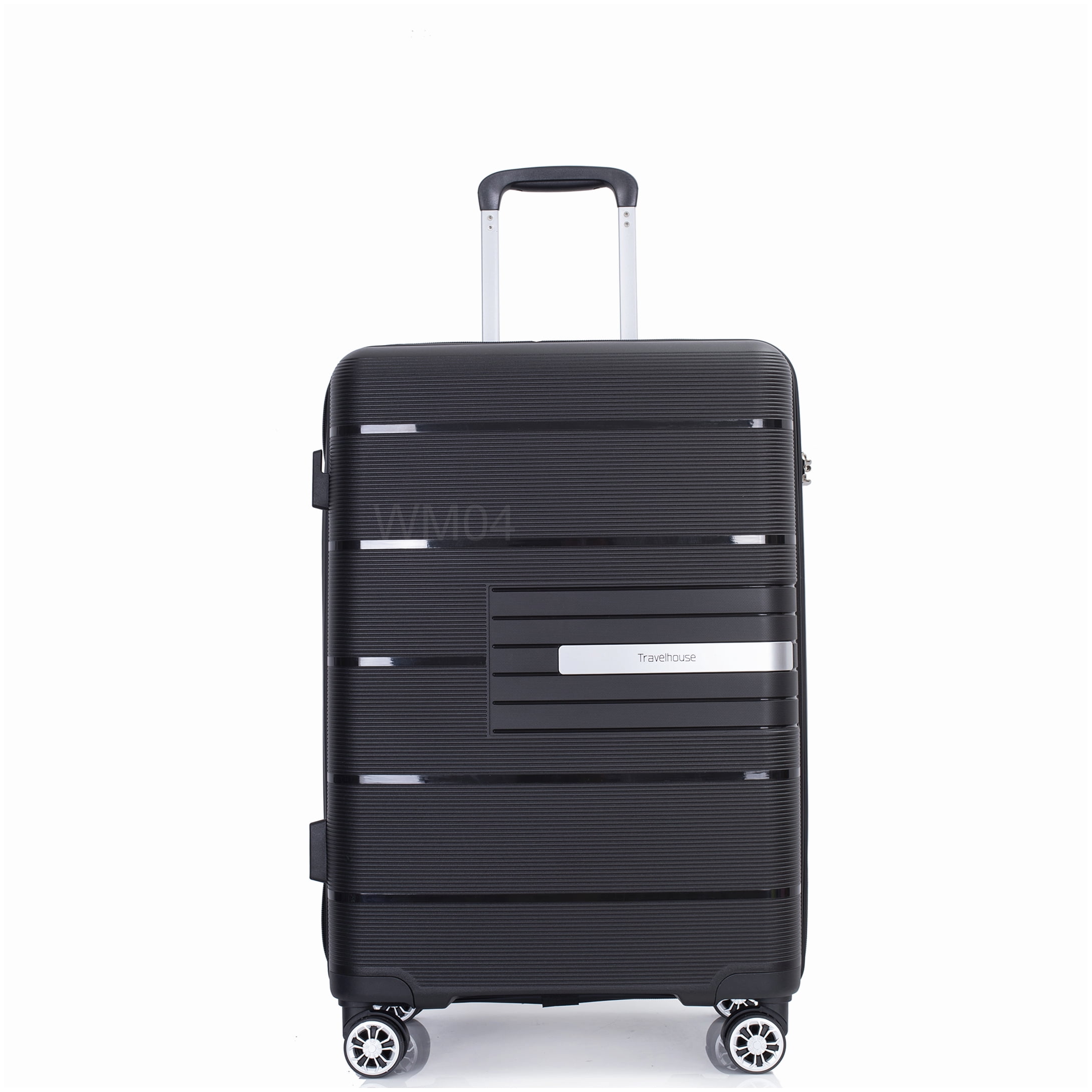 MANGIJOY 3-Piece Hardshell Spinner Luggage Set | TSA Lock, Lightweight ABS, 360° Wheels for Checked &; Carry On Travel (Black)
