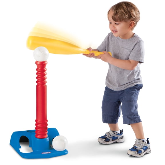 BESTSKY TotSports Kids T-Ball Set with Adjustable Tee and Oversized Bat for Toddlers Ages 18 Months to 4 Years, Indoor Outdoor Baseball Training Toy for Motor Skills and Coordination