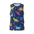 thumbnail image 2 of Easygdp Dinosaurs Men's Mesh Basketball Jersey Quick Drying Sleeveless Shirts Fitted Muscle Tank Tops Sport Round Neck T-Shirt - 3X-Large, 2 of 9