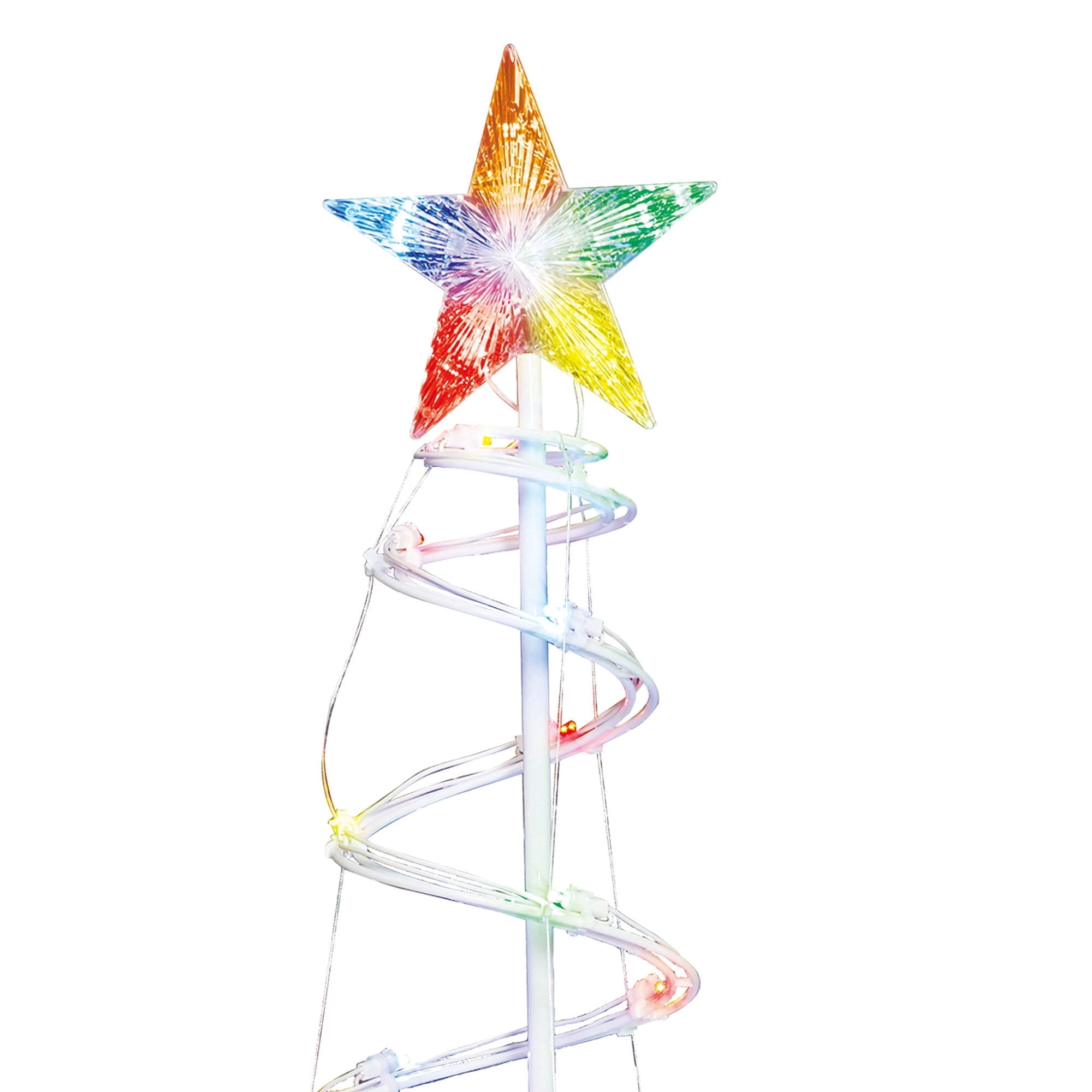 Indoor/Outdoor LED 8-Function Color-Changing Spiral Christmas Trees, Cool White to Multicolor, Set of 2, by Holiday Time