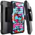 thumbnail image 1 of DALUX Hybrid Kickstand Holster Phone Case Compatible with Motorola Moto E (2020) - Teal Stylish Camo, 1 of 2
