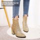 thumbnail image 2 of GOOHOCHY 1 par de botines de lentejuelas de tacón alto Botas de mujer con punta en punta Botas con cremallera lateral, 2 of 7