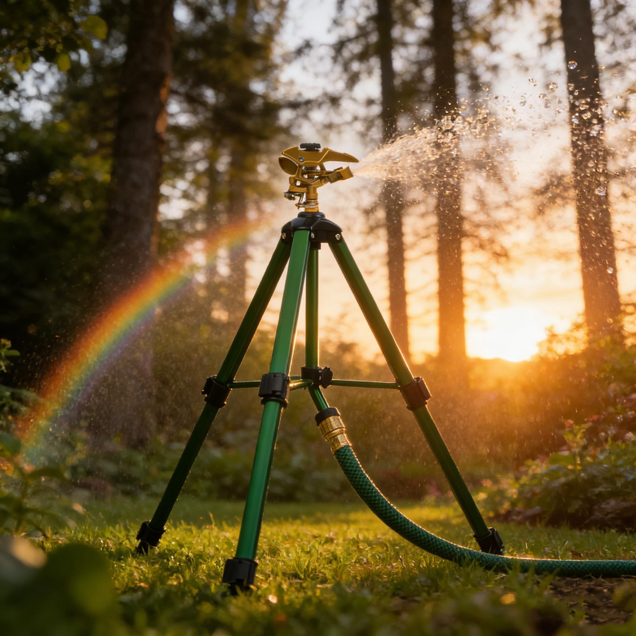 Large Impact Sprinkler On Tripod Base  Heavy Duty Zinc Alloy For Yard With Adjustable Head And Extendable 360 Full Coverage Irrigation Lawn Garden