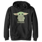 Boy's Star Wars: The Mandalorian The Child Cartoon Shy Pull Over Hoodie Black X Large
