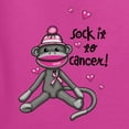 thumbnail image 6 of Wild Bobby Sock It to Cancer Monkey Tee USA Flag Sleeve Breast Cancer Awareness Women Tee, Fuchsia, Small, 6 of 6