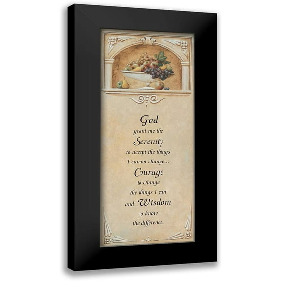 Unknown 8x14 Black Modern Framed Museum Art Print Titled - Serenity Prayer