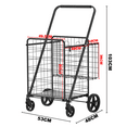 thumbnail image 2 of RONSHIN Foldable Metal Large Shopping Cart with Double Baskets and Swivel Wheels - Ideal for Grocery and Laundry, 2 of 9
