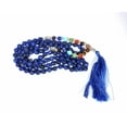 thumbnail image 6 of Natural Beaded Mala Tassel Necklace Blue Lapis Lazuli Round Beads Anniversary Gift Necklace, 6 of 9