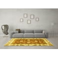 thumbnail image 3 of Ahgly Company Machine Washable Indoor Square Oriental Yellow Traditional Area Rugs, 4' Square, 3 of 4