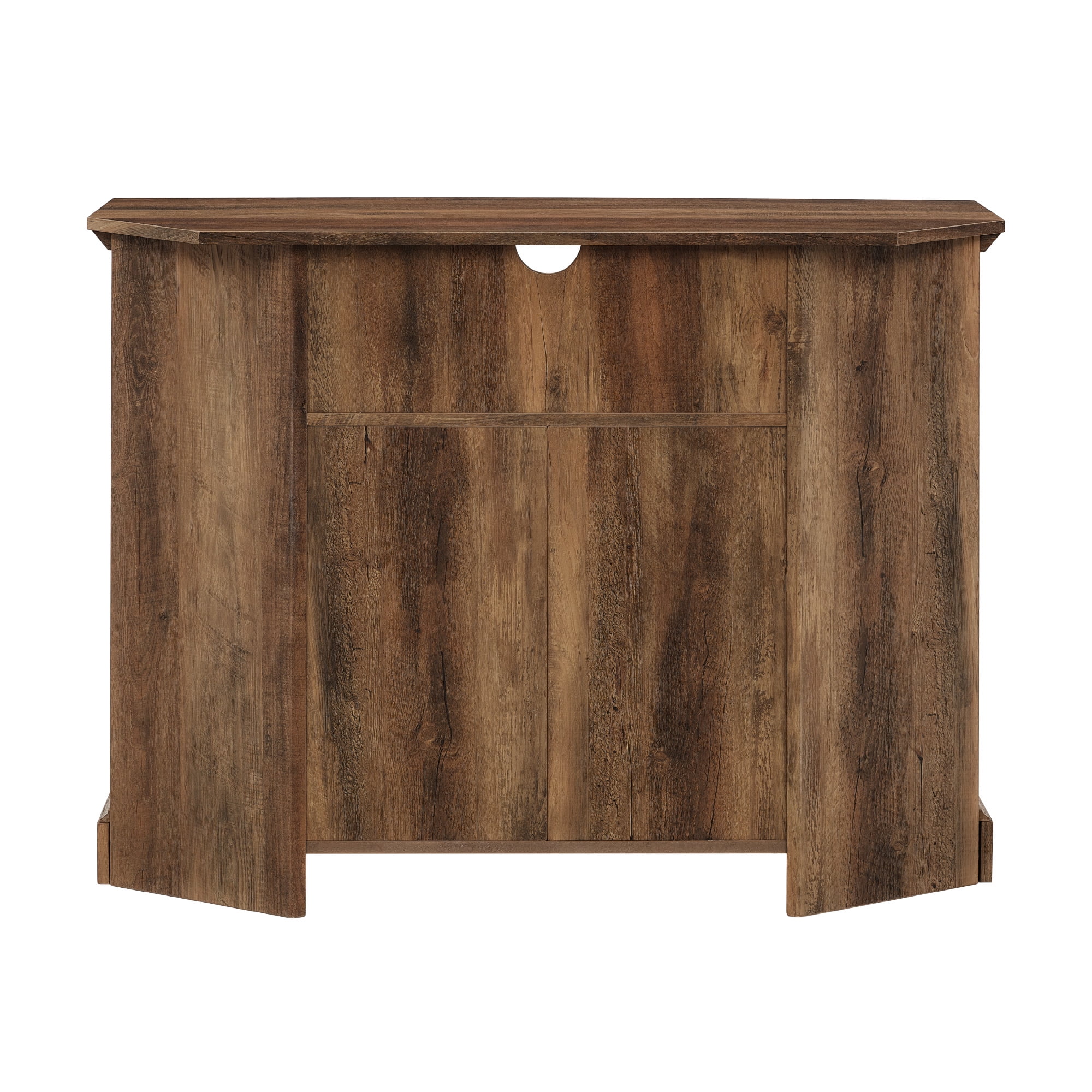 Walker Edison Two-Door Corner TV Stand for TVs up to 48", Reclaimed Barnwood