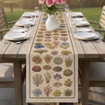 thumbnail image 5 of Ocean Plants Cotton Linen Table Runner for Dining Kitchen, Colorful Coastal Marine Coral Vintage Beige Wedding Outdoor Party Tablerunners, Dresser Scarf Coffee Tablecloth Runners 13x70 Inches, 5 of 8