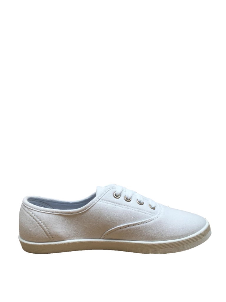 time and tru white canvas shoes