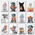 thumbnail image 2 of Cute Funny Animals Eat Something Sketch Posters and Prints Canvas Printing Wall Art HD Picture for Kitchen Restaurant Home Decor50 x 70 cm (without frame),SKU-12, 2 of 7