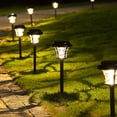 thumbnail image 2 of Solpex 6 Pack Solar Path Lights Outdoor,High Lumen Automatic Led for Patio, Yard Lawn and Garden(Stainless Finished, Warm White), 2 of 4