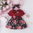 thumbnail image 2 of HCNTES Children Little Kids Baby Summer Floral Dress Puff Sleeve Casual Sundress for Toddler Girls 1-5T 8-12T(12-18 Months,L04-Red), 2 of 8