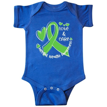 

Inktastic Love and Care Mental Health Awareness Green Ribbon Gift Baby Boy or Baby Girl Bodysuit
