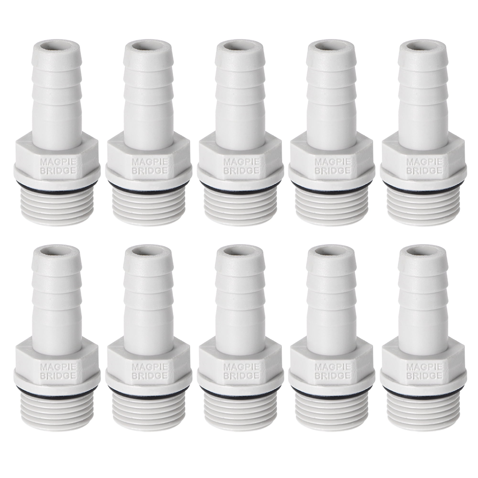 PVC Barb Hose Fittings Connector Adapter 10mm or 25/64" Barbed x 3/8" G