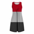 thumbnail image 6 of HAiming Women Nightgown with Pockets Sleep Shirts Colorblock Sleeveless Sleepwear Pleated Front Round Neck Nightdress, 6 of 7
