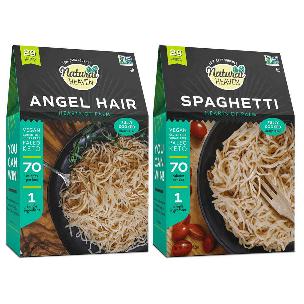 Veggie Pasta Hearts of Palm Noodles by Natural Heaven Variety Pack