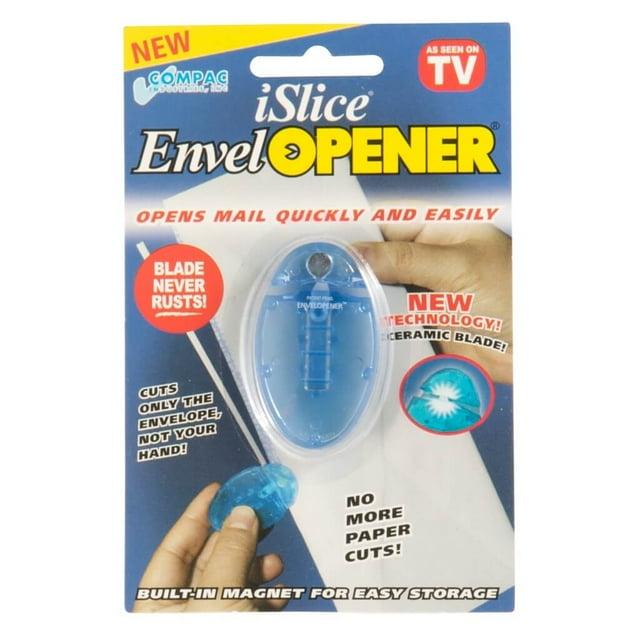 EnvelOpener Easily Open Envelopes, Magnet Keeps Letter Opener Nearby on Files and Lamps, Ceramic Blade Won't Rust