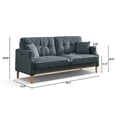 thumbnail image 7 of 70" Loveseat Sofa Couch with 2 Pillows and USB Charge Port,3 Seat Couch with Solid Thickness Seat and Back Cushion,Wood Frame and Legs, Waterproof Fabric Loveseat for Living Room Bedroom Office, 7 of 7
