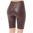 thumbnail image 4 of Made by Olivia Women's Solid Faux Leather Active Yoga Biker Shorts, 4 of 4