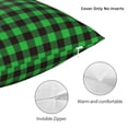 thumbnail image 3 of Pofeuu Buffalo Plaid Green Black Print Double-sided plush pillowcase Square Throw Pillow Covers Pillows Cover for Living Room Bedroom Sofa Couch Cushion Cover（No pillow core）-24"x24", 3 of 7