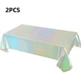 thumbnail image 2 of 2 Packaging Iridescence Plastic Tablecloth, 54 inch x108 inch Rectangular Disposable Party Table Cover, Suitable for Birthday, Graduation, Restaurant, Wedding Decoration Tablecloth, 2 of 6