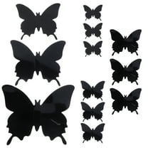 12 Pcs Butterfly Props Black Wall Sticker Wedding Party Decoration Decorations