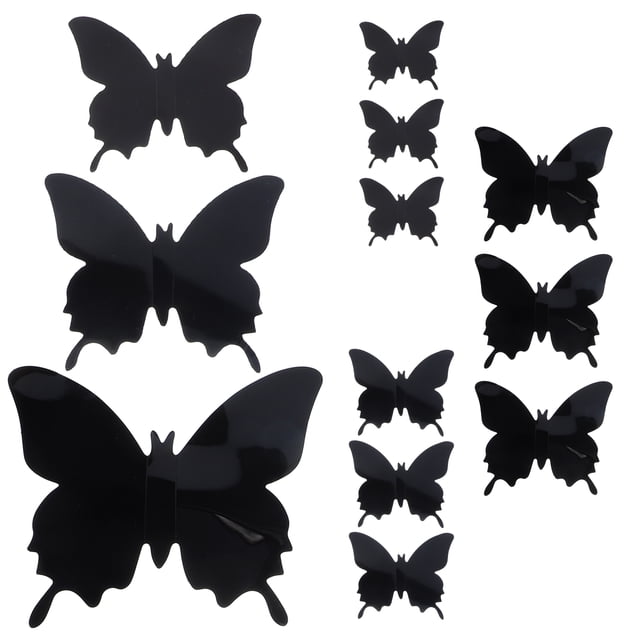 12 pegatinas de mariposas 3D para decoración de pared, para fiestas