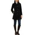 thumbnail image 2 of INSPIRE CHIC Women's Coat Single Breasted Long Sleeve Tunic-length Winter Outwear with Pockets XL Black, 2 of 6