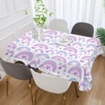 thumbnail image 6 of Coolnut Purple Rainbows Hearts Fabric Square Tablecloth - Waterproof and Wrinkle-Resistant Table Cloth 54x54 Inch Table Cover for Indoor & Outdoor Dining House Decor, 6 of 7