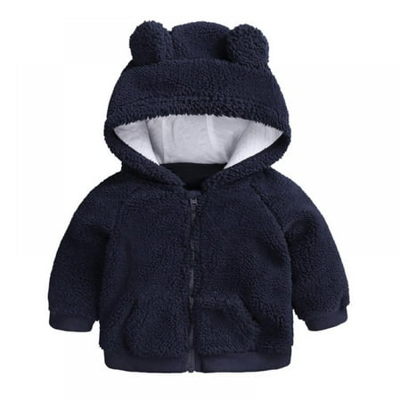 

Baby Boy Girl Winter Warm Ear Hooded Coat Jacket Newborn Infant Lamb Cashmere Hoodie Outerwear For 0-18M