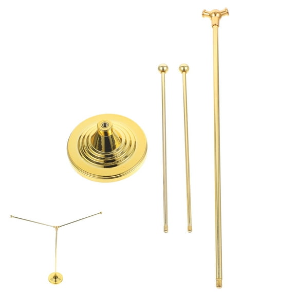 CIMAXIC indoor flagpole with base Flag Pole Golden Metal 1Pcs