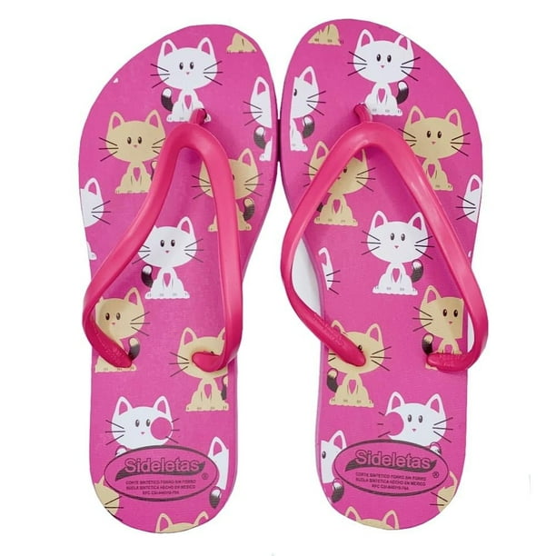 Sandalia Sideletas T 22 Gatitos Rosa