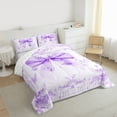 thumbnail image 3 of Homewish Flower Butterflies Bowtie 2pcs Bedding Comforter Set For Teens Children Female,Dreamy Princess Twin Comforter Sets,Purple Floral Bow Breathable Bedding Set,Super Cozy Room Decor,Reversible, 3 of 8
